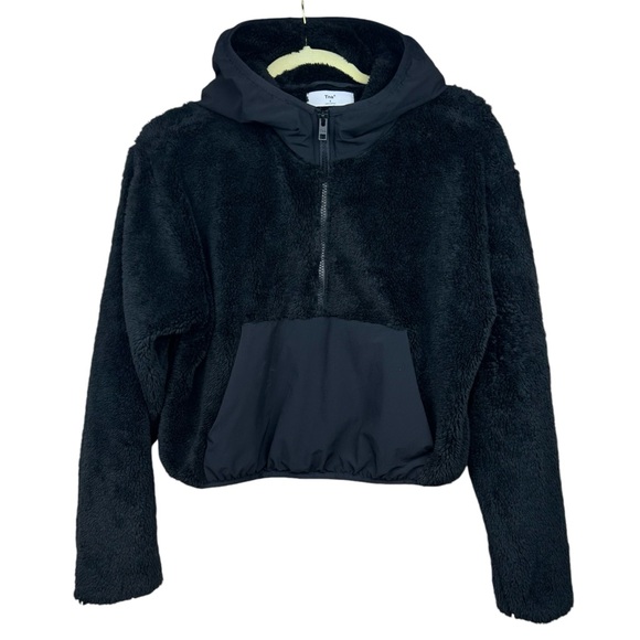 Aritzia TNA Keaton Hoodie SMALL 1/2 Zip Warm Fleece DarkAcademia Grunge Goth - Picture 5 of 16